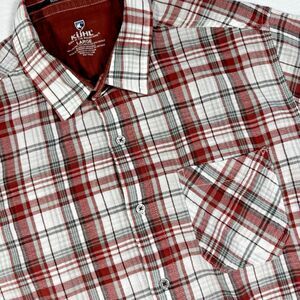 Kuhl Men's Red White Plaid Casual Button-Down Shirt